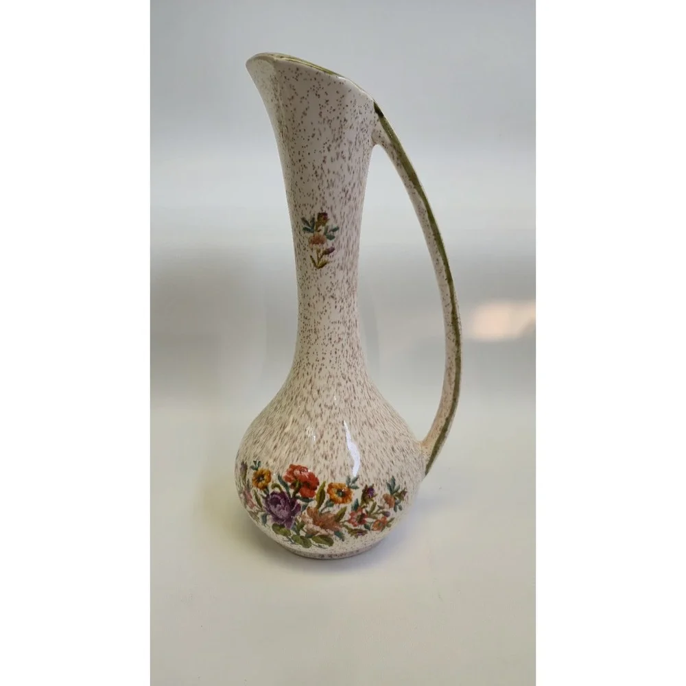 1960's California Originals Pitcher Vase MCM Speckle Art Pottery Torrance CA